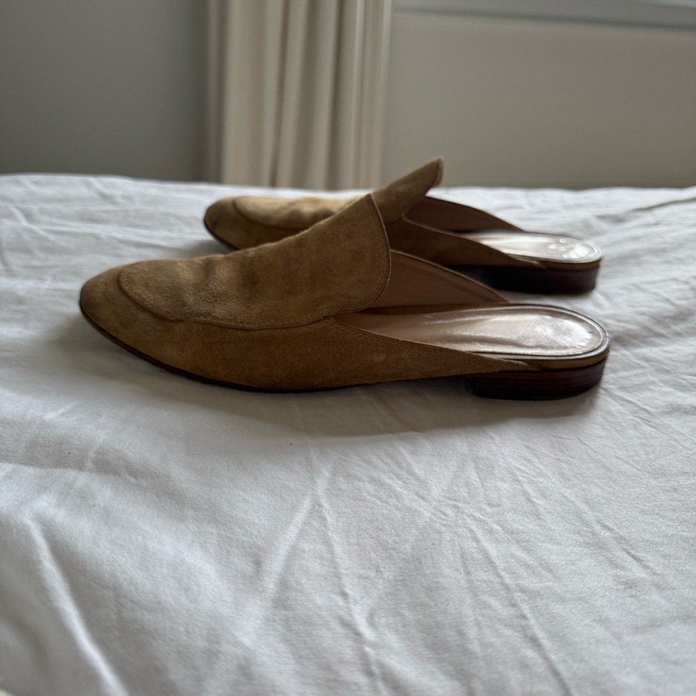 Gianvito Rossi - Brown Suede Slip-On Loafers.